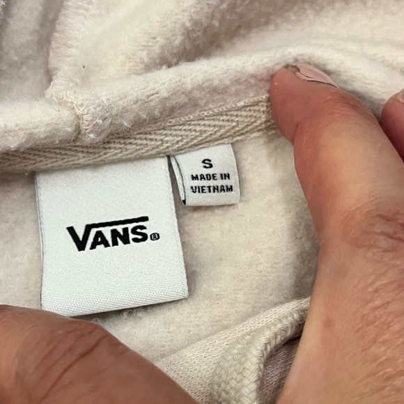 VANS Boxed In Grunge BFF Hoodie light tan, cream, w/ tie dye details. Size Small - Picture 9 of 12